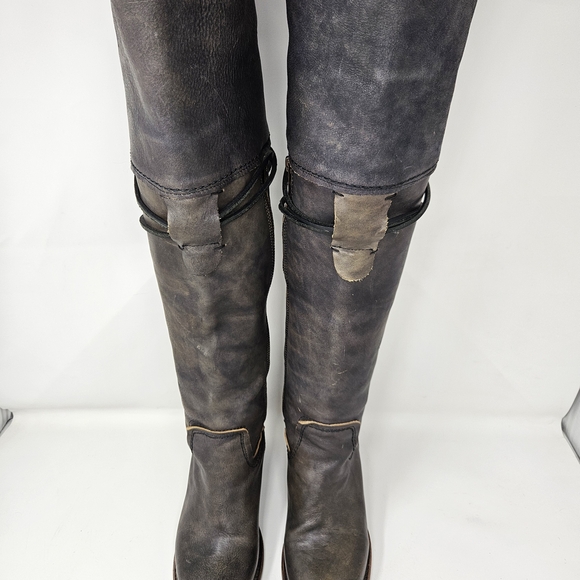 Freebird By Steven Carolina Women's Black Leather Knee-High Boots - Picture 4 of 13